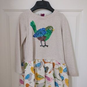 Mini boden girls birdy embroidery dress size 5-6y